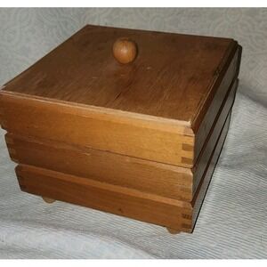 Hold Everything Stacking Jewelry Box Wood Grannycore Organizer Vtg Y2K Poland